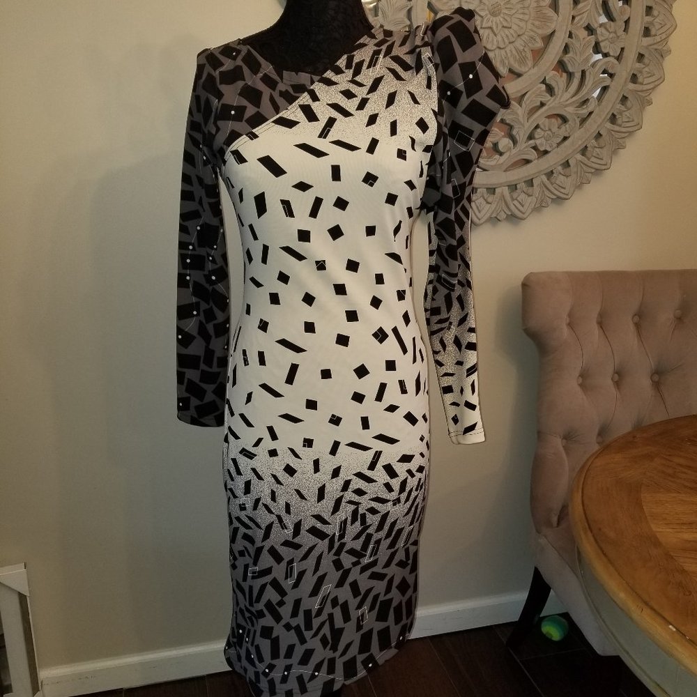 Asymmetrical winter cocktail dress size S